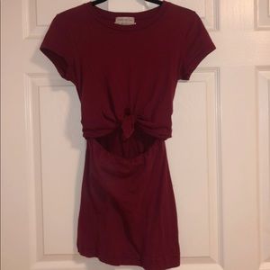 COPY - urban outfitters maroon tie front t-shirt …